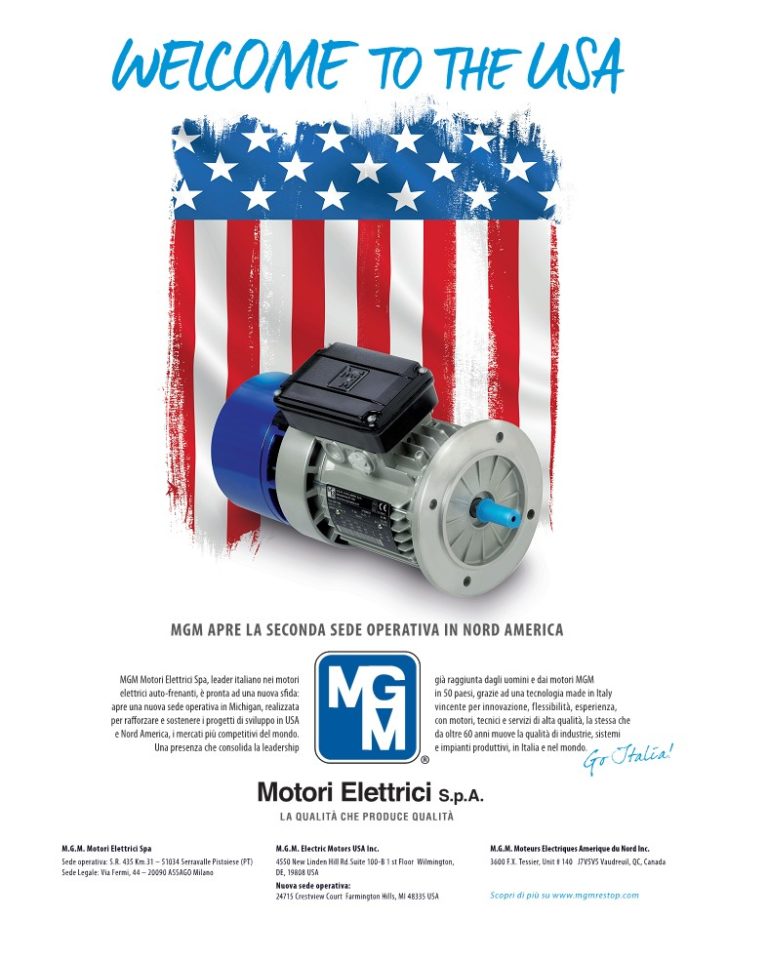 Welcome to the USA: MGM Motori Elettrici apre la seconda sede operativa negli Stati Uniti